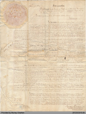 Land Sale Grant to Joseph Charlton