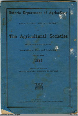 Annual Report of the Agricultural Societies