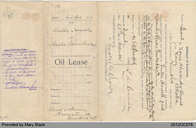 Oil Lease from Triller Howell to Charles Fairbank