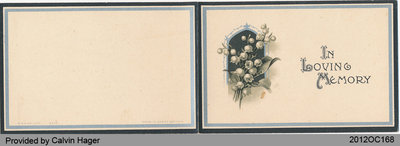 Funeral Card of Wilfred John Lawrence Hager