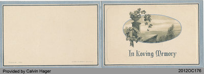 Funeral Card of Calvin Atkinson Hager