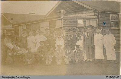 Photograph of Military Hospital Patients and Personnel