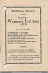 Programme for the Onondaga Women's Institute
