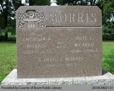 Morris Family Headstone (Range 3-1)