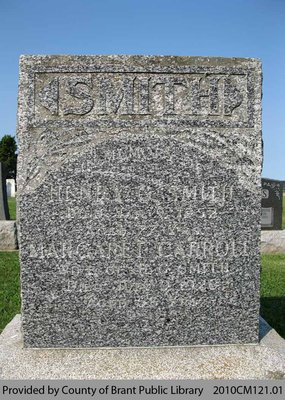 Smith Family Headstone (Range 7-12)