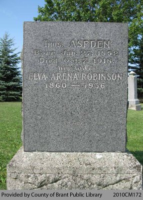 Aspden Family Headstone (Range 12-6)