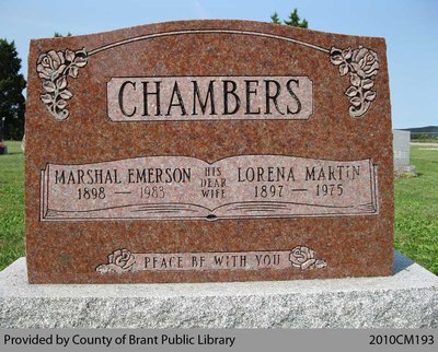 Chambers Family Headstone (Range 13-12)