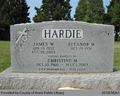 Hardie Family Headstone (Range 18-8)