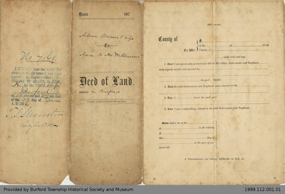 Land Deed Between Arthur Brown and Aaron McWilliams