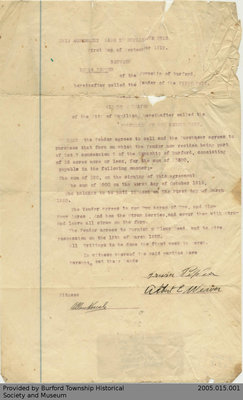 Land Agreement Between Irwin Pepper and Albert E. Weaver