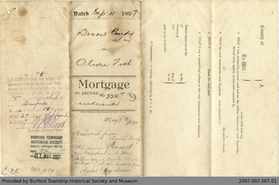 Mortgage Agreement Between Dennis Purdy and Oliver Fish