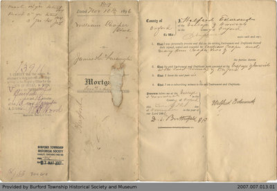 Mortgage Agreement Between William Cooper and James Herbert Farrington