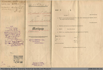 Mortgage Agreement Between Richard L. Brooks and Thomas Aulsebrook