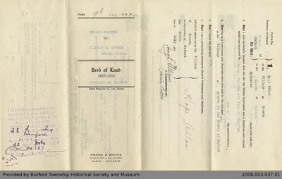 Land Deed Agreement Between George Steffan and William  S. Brooks