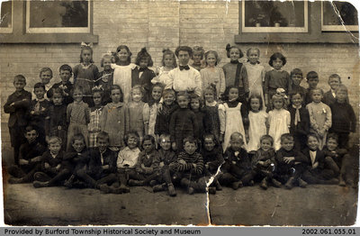 Postcard Featuring a Class Photo at Burford Public School