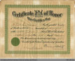 1921 Cathcart School Fair Certificate
