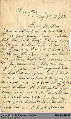 Letter From James Poole to His Brother