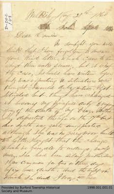 Letter From Joseph Fennick to His Cousin