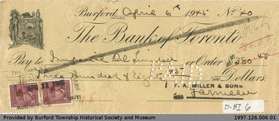 Cheques Issued by F.A. Miller