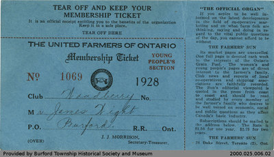 James Wright's 1928 UFO Membership Receipt