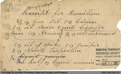 Recipes for &quot;Mr. Jacobes Salve&quot; and a Cure for Rheumatism