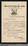Invitation to D.H. Taylor's Funeral