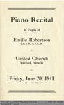 Programme for Piano Recital by the Pupils of Emilie Robertson