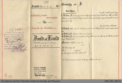 Deed of Land Transfer from Stewart Jarvis to Frank A. Miller