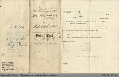 Deed of Land Transfer from Aaron B. McWilliams to Robert Whittaker