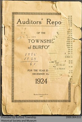 1924 Auditors' Report of Burford Township