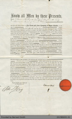 Loan Agreement Between Eleanor Flock and the Trust and Loan Company of Upper Canada