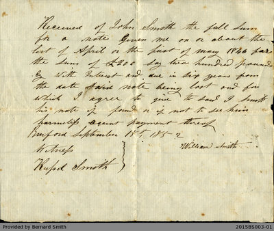 Loan Agreement Between William Smith and John Smith