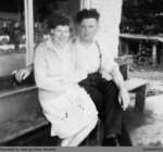 Photograph of Eileen and Bill Marchant Outside of a Shop in Glen Morris