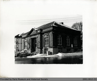 Photograph of the Paris Public Library in Winter