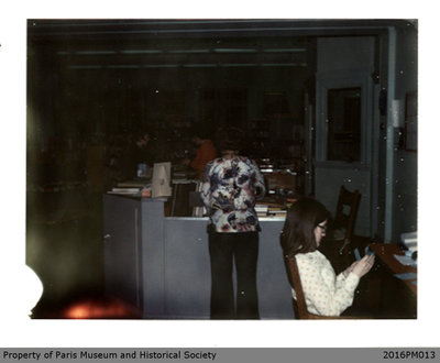 Photograph of the Front Desk at the Paris Public Library