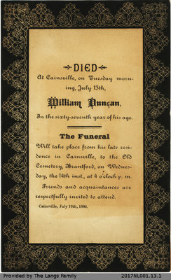 Death Notice William Duncan