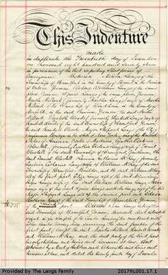 Indenture between Nelson Langs, Wallace Langs et al and Edwin Langs