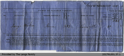 Property Tax Slip to Wallace Langs