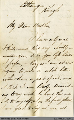 Letter from William Pate to James Pate, August 20, 1882
