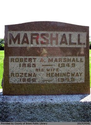 Robert A. and Rozena (Hemingway) Marshall