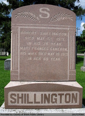 Robert and Mary Francis (Cameron) Shillington