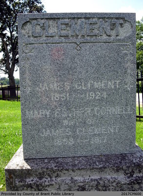 James and Mary Esther (Cornell) Clement