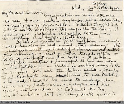 Letter, Margaret Jones to Stewart Jones, 24 February 1943