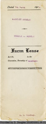 Farm Lease Between Harriet Douglas and William A. Douglas