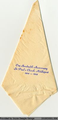 St. Paul's Church Hundredth Anniversary Napkin