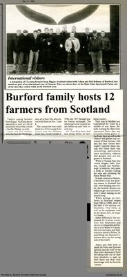 Burford family hosts 12 farmers from Scotland