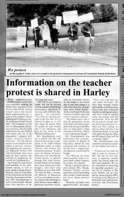 Information on the teacher protest in Harley