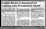 Cathie Brown is honoured for walking with Presidential Award