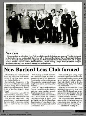 New Burford Leos Club Formed