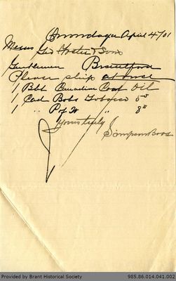 Letter to George Foster and Sons from the Simpson Brothers